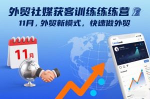 外贸社媒获客训练营11月,外贸新模式,快速做外贸-知乎者也