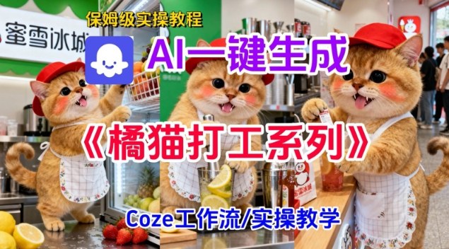 Coze扣子工作流一键生成胖橘猫打工短视频，保姆级实操搭建教学-知乎者也