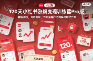 120天小红书涨粉变现训练营Pro版,精准涨粉,高效变现,为你量身打造的实战解决方案-知乎者也