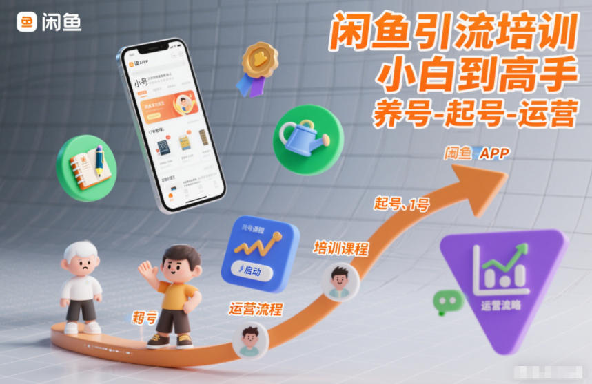 闲鱼引流培训，小白到高手，养号-起号-运营-知乎者也