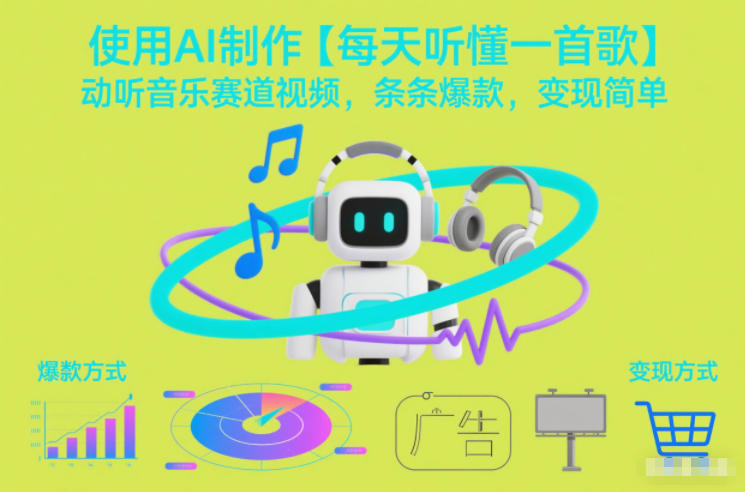 使用AI制作【每天听懂一首歌】动听音乐赛道视频，条条爆款，变现简单-知乎者也