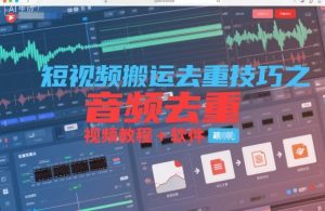 短视频搬运去重技巧之音频去重，视频教程+软件-知乎者也