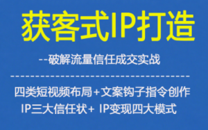 获客型IP打造,破解流量信任成,四类短视频布局+文案钩子指令创作IP三大信任状+IP变现四大模式-知乎者也
