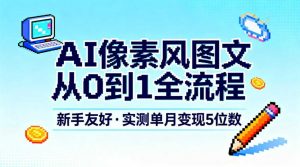 AI像素风图文从0到1全流程,新手友好,实测单月变现5位数-知乎者也