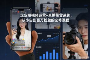 企业短视频运营+直播带货系统,从小白到百万粉丝的必修课程-知乎者也