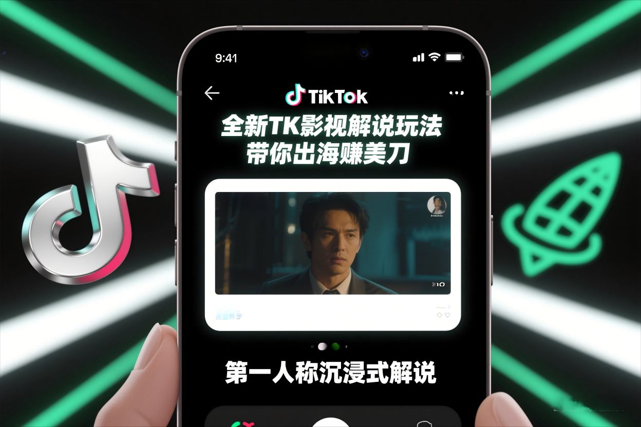 TikTok第一人称影视解说教学,全新TK影视解说玩法,带你出海賺美刀-知乎者也
