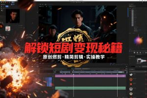 短剧拉新之原创燃剪精简剪辑实操课，解锁短剧变现秘籍-知乎者也