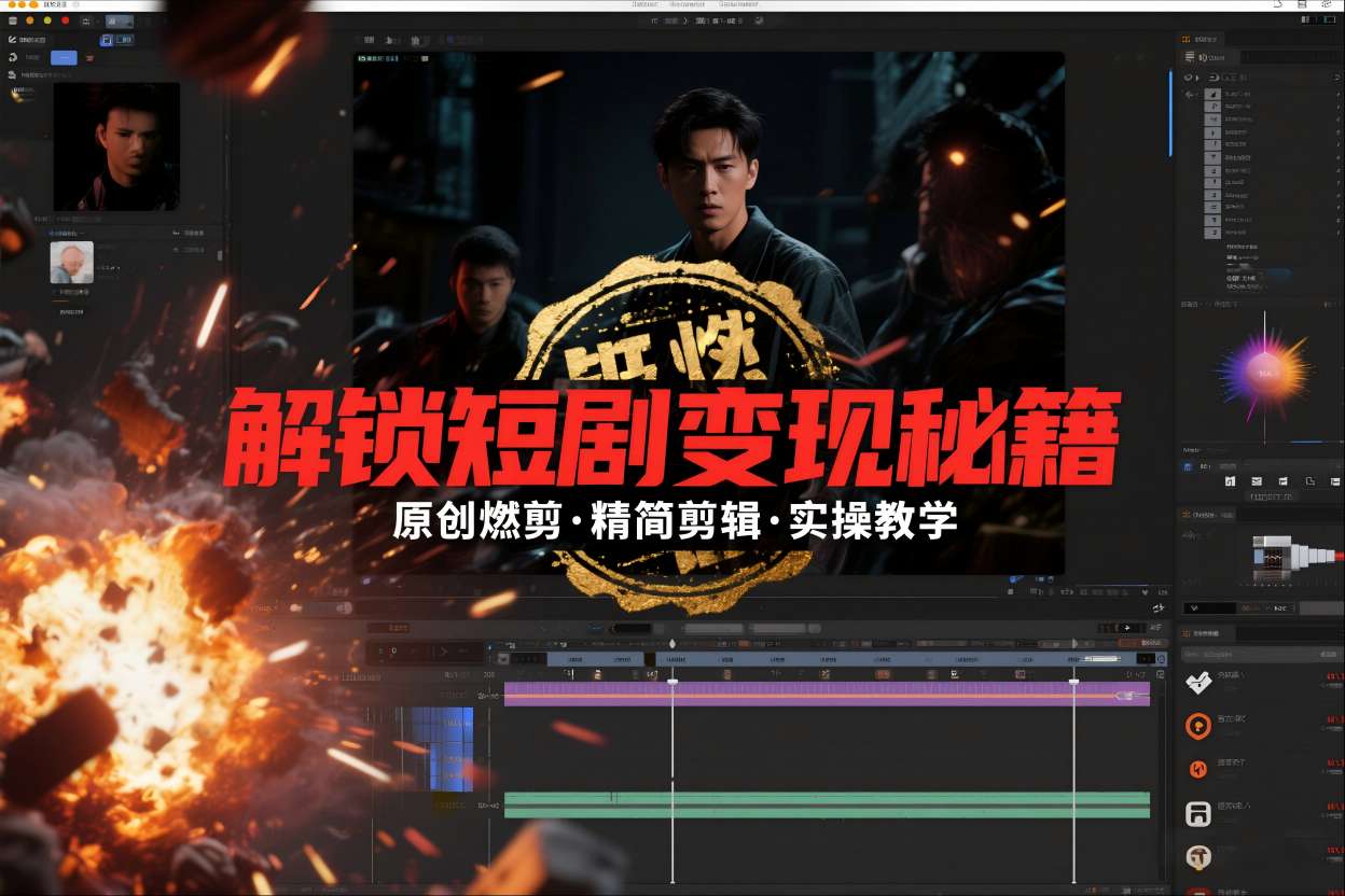 短剧拉新之原创燃剪精简剪辑实操课,解锁短剧变现秘籍-知乎者也