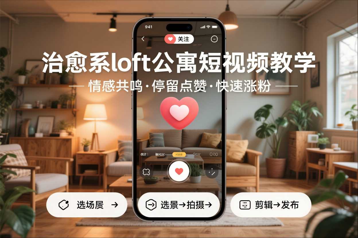 治愈系loft公寓短视频制作教学,情感共鸣引停留点赞关注,快速起号涨粉-知乎者也