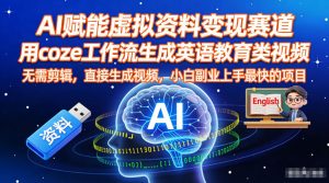 AI赋能虚拟资料变现赛道,用coze工作流生成英语教育类视频,无需剪辑,直接生成视频,小白副业上手最快的项目-知乎者也