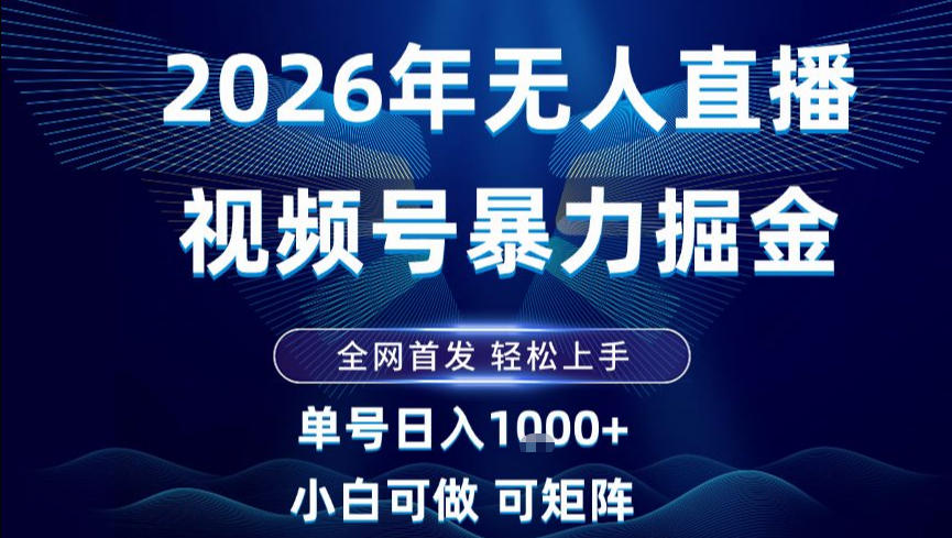 2026最新视频号无人直播掘金,全网首发,小白可以玩,长期稳定日入1k+【揭秘】-知乎者也