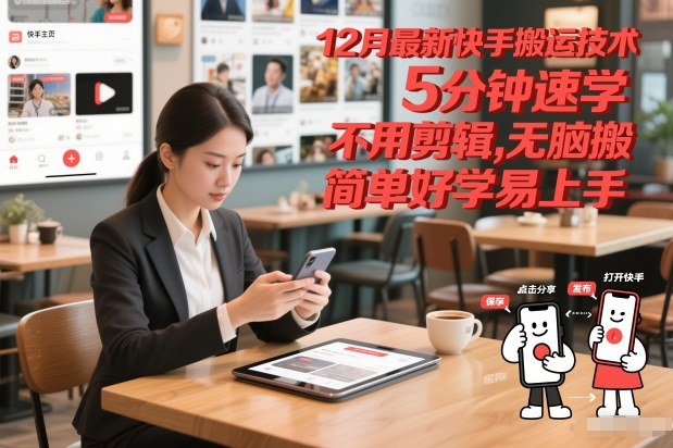12月最新快手搬运技术，5分钟速学，不用剪辑无脑搬，简单好学易上手-知乎者也