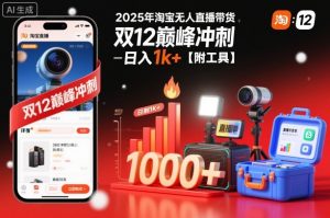 2025年淘宝无人直播带货,冲刺双12,日入1k+【附工具】【揭秘】-知乎者也