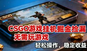CSGO游戏挂G掘金捡漏,不需要玩游戏,操作简单,收益稳定【揭秘】-知乎者也