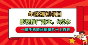 年底福利项目，影视推广副业，一部手机轻松躺入几十上百【揭秘】-知乎者也