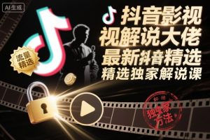 抖音影视解说大佬最新抖音进精选和独家方法，精选独家解说课（更新11月）-知乎者也