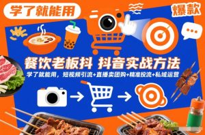 餐饮老板抖音实战方法,学了就能用,短视频引流+直播卖团购+精准投流+私域运营-知乎者也