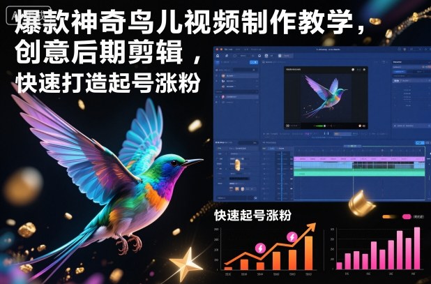 爆款神奇鸟儿视频制作教学，创意后期剪辑，快速打造起号涨粉-知乎者也