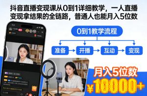 抖音直播变现课从0到1详细教学,一人直播变现拿结果的全链路,普通人也能月入5位数-知乎者也