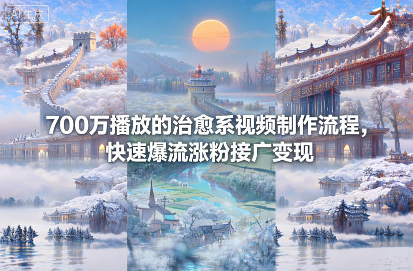 700万播放的治愈系视频制作流程，快速爆流涨粉接广变现-知乎者也