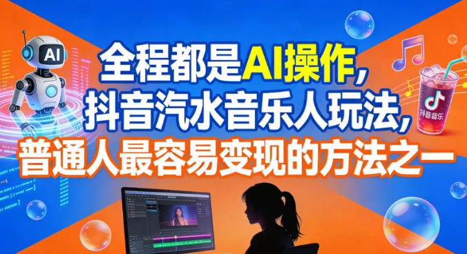 全程都是AI操作,抖音汽水音乐人玩法,普通人最容易变现的方法之一-知乎者也