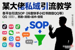 某大佬私域引流教学,各平台引流SOP(抖音快手小红书微信QQ等),思路+流程+话术+变现-知乎者也