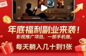 年底福利副业来袭!影视推广项目,一部手机做,每天躺入几十到1张【揭秘】-知乎者也