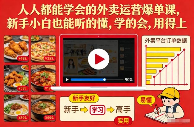 人人都能学会的外卖运营爆单课,新手小白也能听的懂,学的会,用得上-知乎者也