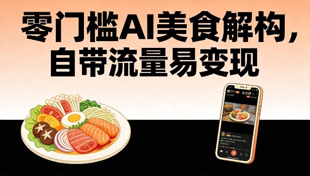 零门槛AI美食解构,自带流量易变现-知乎者也