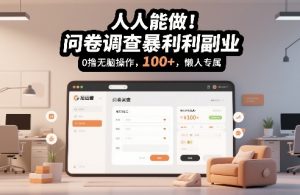 人人能做！问卷调查暴利副业，0撸无脑操作，每天轻松日入100+，懒人专属【揭秘】-知乎者也