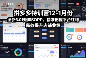 拼多多特训营12-1月份,全新3.01矩阵Sop,精准把握平台红利,高效提升店铺业绩-知乎者也