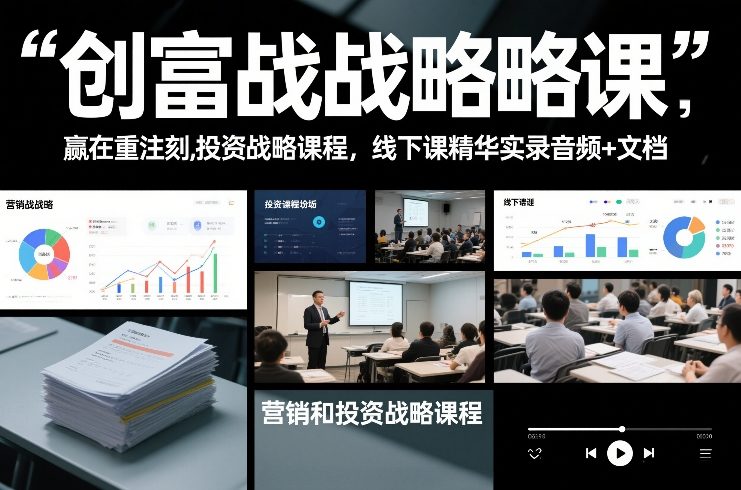 创富战略课,赢在重注时刻,营销和投资战略课程,线下课精华实录音频+文档-知乎者也