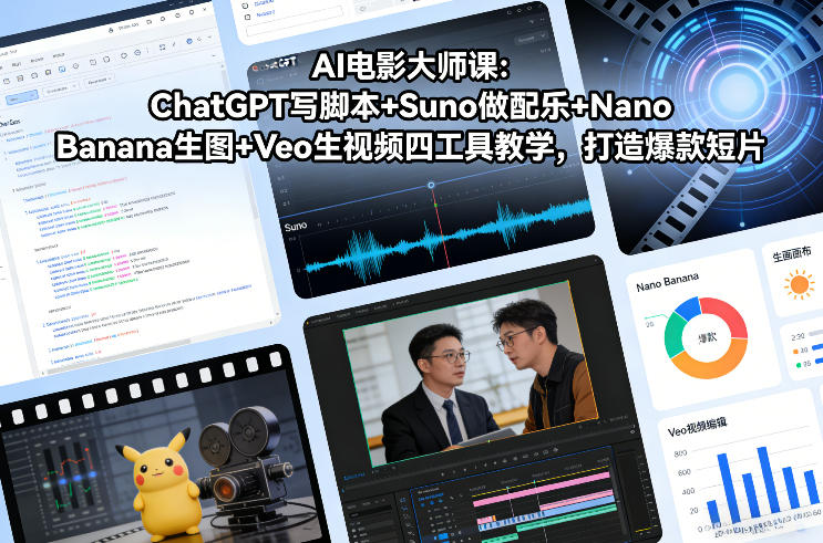 AI电影大师课:ChatGPT写脚本+Suno做配乐+Nano Banana生图+Veo生视频,打造爆款短片-知乎者也