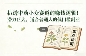 扒透中药小众赛道的賺米逻辑，潜力巨大，适合普通人的低门槛副业-知乎者也