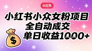 小红书小众女粉项目,全自动成交,单日收益多张-知乎者也