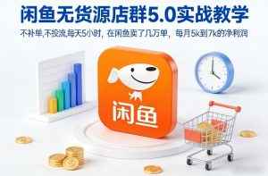 闲鱼无货源店群5.0实战教学,不补单,不投流,每天5小时,在闲鱼卖了几万单,每月5k到7k的净利润-知乎者也