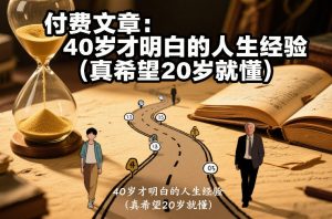 付费文章:40岁才明白的人生经验(真希望20岁就懂)-知乎者也