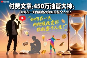 付费文章:450万油管大神:如何在一天内彻底改变你的整个人生?-知乎者也