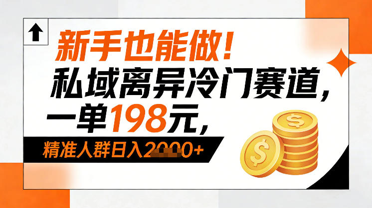 新手也能做!私域离异冷门赛道,一单198,精准人群日入1k+-知乎者也