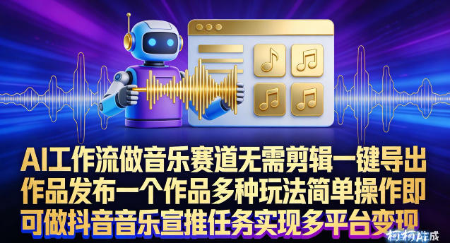 AI工作流做音乐赛道,无需剪辑,一键导出作品发布,一个作品多种玩法,简单操作即可做抖音音乐宣推任务-知乎者也