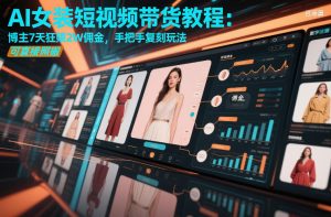 AI女装短视频带货教程:博主7天狂賺2W佣金,手把手复刻玩法,可直接照搬-知乎者也