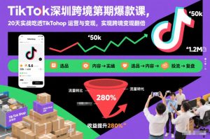 TikTok深圳跨境第2期爆款课,20天实战吃透TikTok Shop运营与变现,实现跨境变现翻倍-知乎者也