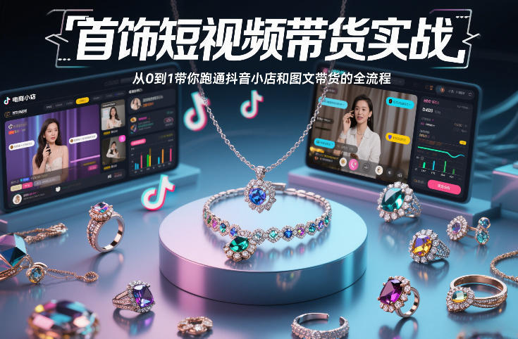 首饰短视频带货实战,从0到1带你跑通抖音小店和图文带货的全流程-知乎者也