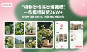植物类情感类短视频,一条视频获赞36W+,橱窗带货轻松玩转,附保姆级拆解教程-知乎者也