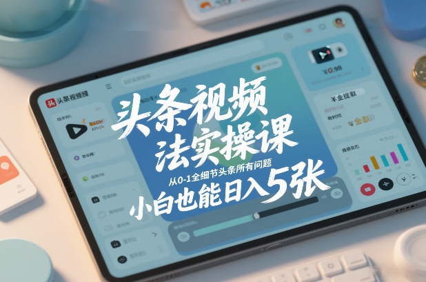 头条视频玩法实操课,从0-1全细节头条所有问题,小白也能日入5张-知乎者也