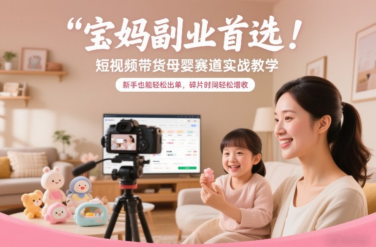 宝妈副业首选!短视频带货母婴赛道实战教学,新手也能轻松出单,碎片时间轻松增收-知乎者也