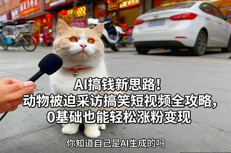AI搞钱新思路!动物被迫采访搞笑短视频全攻略,0基础也能轻松涨粉变现-知乎者也