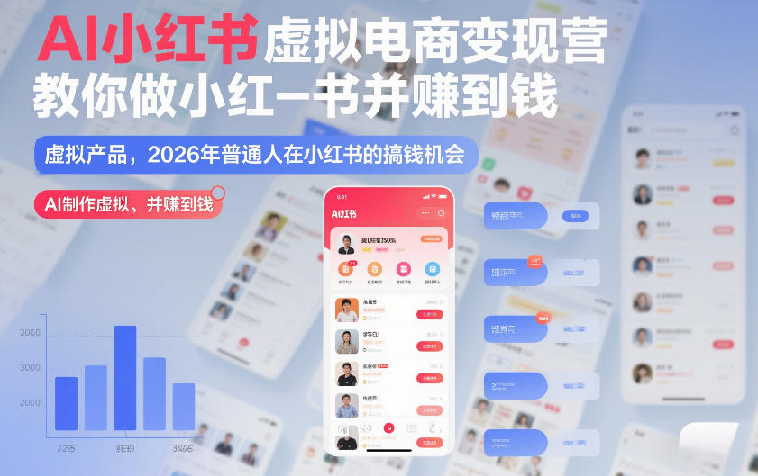 AI小红书虚拟电商变现营,教你做小红书并賺到钱,虚拟产品,2026年普通人在小红书的搞钱机会(更新中)-知乎者也