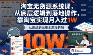 2025最新淘宝无货源系统课,从底层逻辑到落地操作,靠淘宝实现月入过1W(更新)-知乎者也