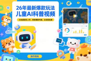 26年最新爆款玩法,儿童AI科普视频,小白请轻松上手,条条爆款内容,全流程实操-知乎者也